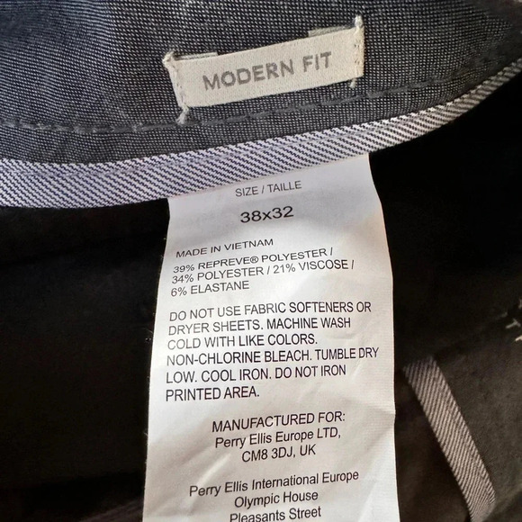Perry Ellis portfolio modern fit pants gray men’s size 38x32 - Picture 4 of 4